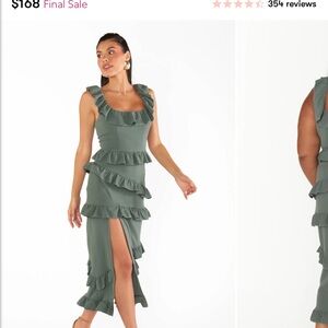 Show Me Your MuMu Sage Green Ruffle Dress